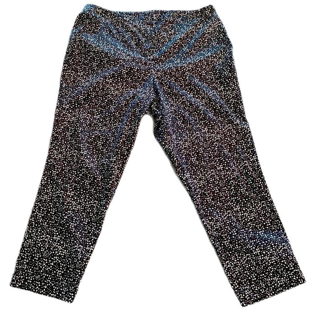 Lane Bryant Pants Women’s Crop Black White Cotton Stretch Cuffed Hem 18.